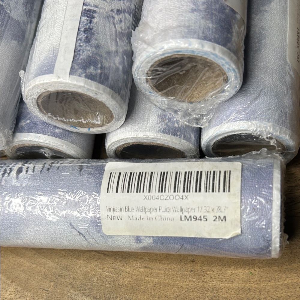 Blue and White abstract Wallpaper Rolls lot of 10 - Picture 7 of 9